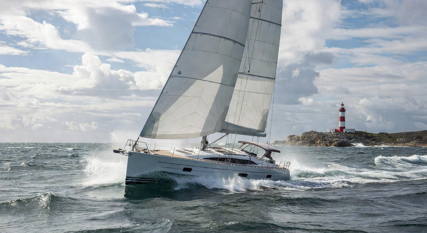 Yacht in typical Cape Town weather