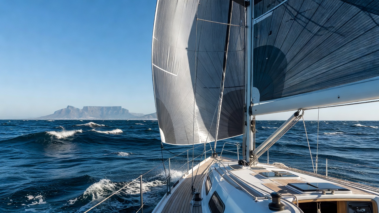 Yacht under sail in consistent winds