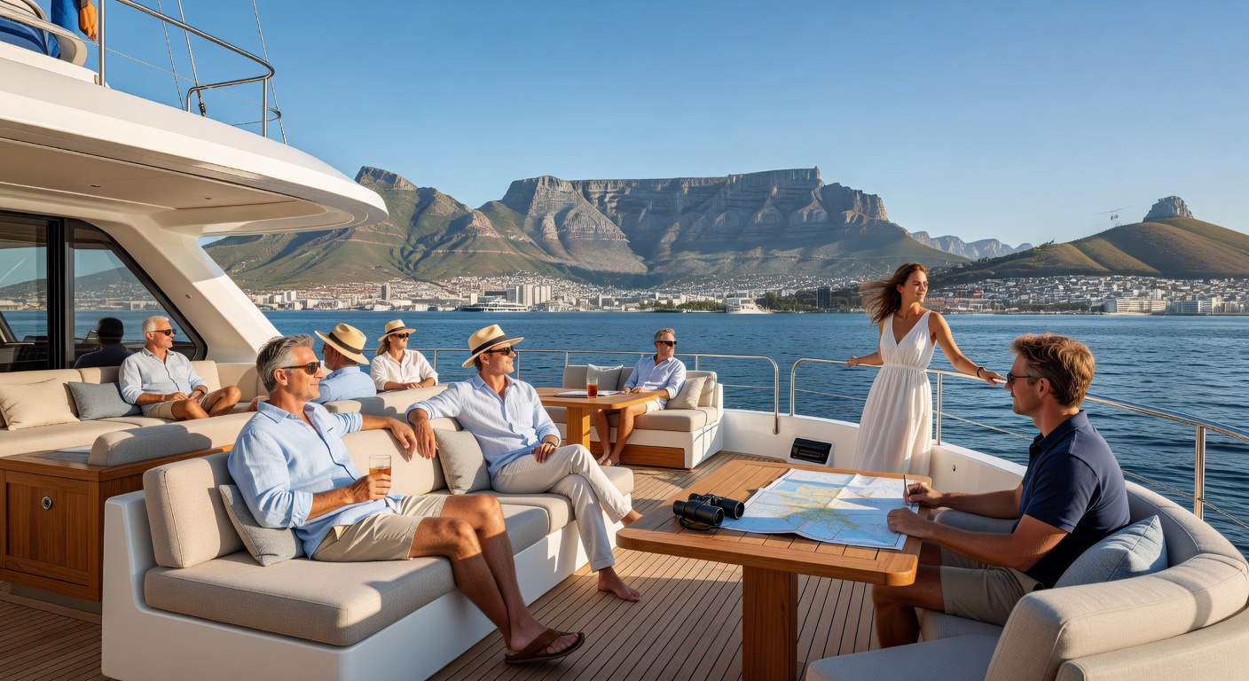 Catamaran flybridge lounge area