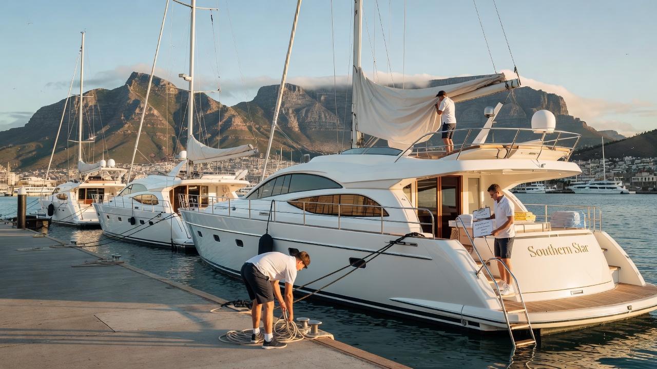 Cape Town marina with yachts